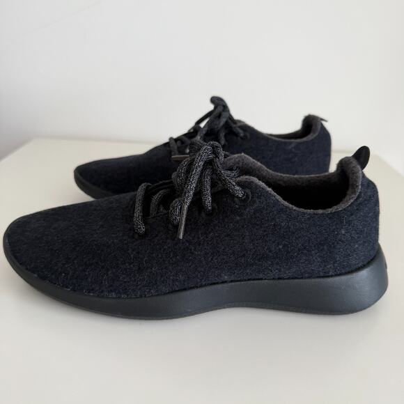 Allbirds Sneakers Womens 9 Black Charcoal Wool Runners Mizzles Shoes Lace Up - Picture 5 of 8